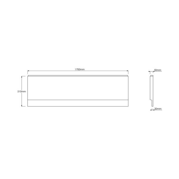 Scudo 1700mm Waterproof Bath Front Panel - Gloss White - Image 2