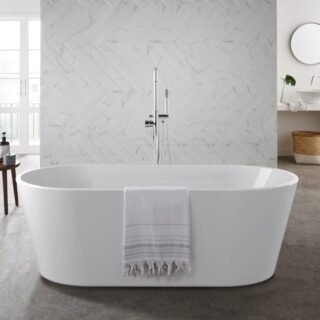 Kartell Coast Freestanding Bath - No TH - Gloss White - Image 2