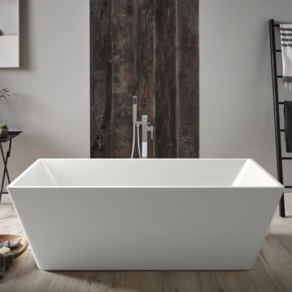 Kartell Kruze Rectangular Freestanding Bath - 1700mm x 800mm - No TH - Gloss White - Image 2