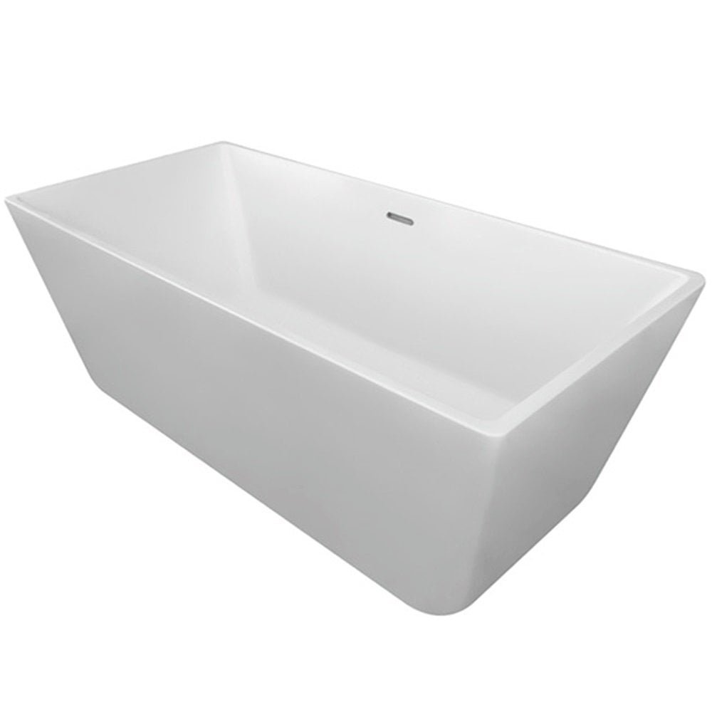 Kartell Kruze Rectangular Freestanding Bath - 1700mm x 800mm - No TH - Gloss White
