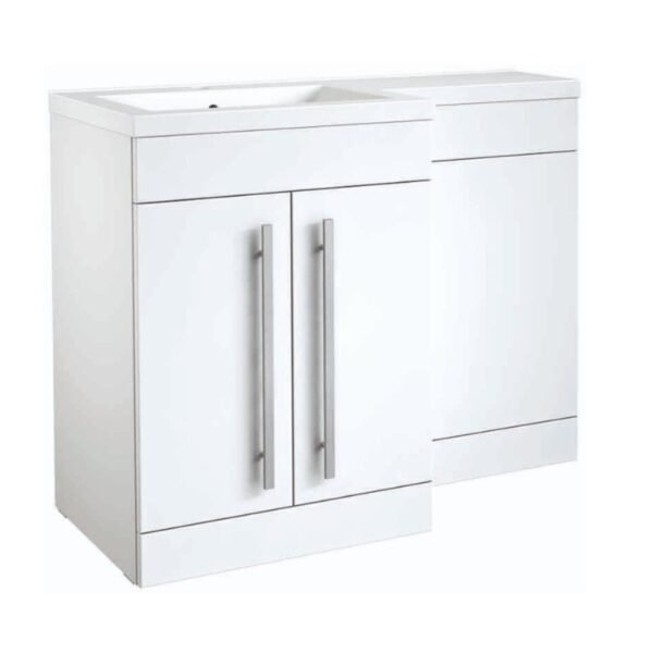 Kartell Matrix 2 Door L Shaped Combination Bathroom Unit With Cistern And Basin - 1100mm Wide