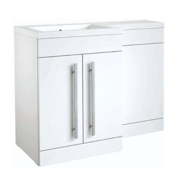 Kartell Matrix 2 Drawer L Shaped Combination Bathroom Unit With Cistern And Basin - 1100mm Wide
