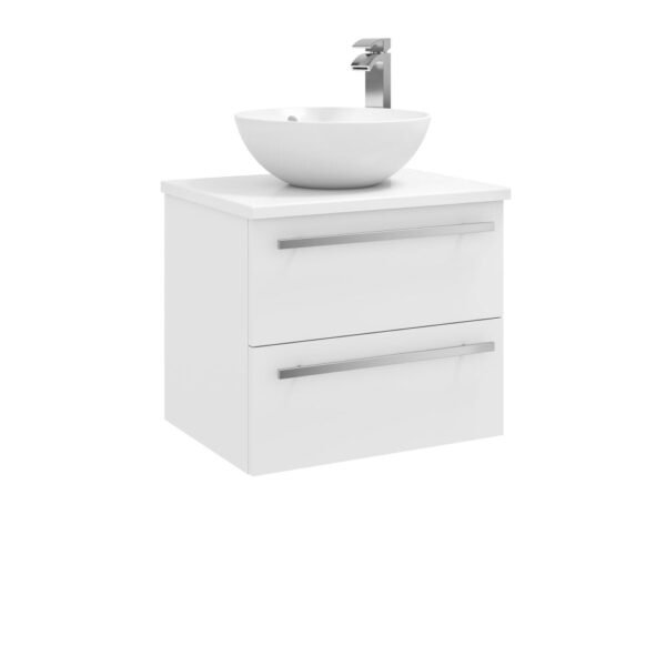 Kartell Purity 2 Drawer Wall Hung Vanity Unit With Sit On Basin And Worktop - 600mm Wide - No TH