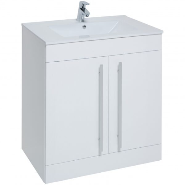 Kartell Purity 2 Door Floor Standing Vanity Unit With Slim Basin - 800mm Wide - 1 TH