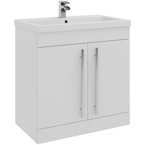 Kartell Purity 2 Door Floor Standing Vanity Unit With Mid Basin - 800mm Wide - 1 TH