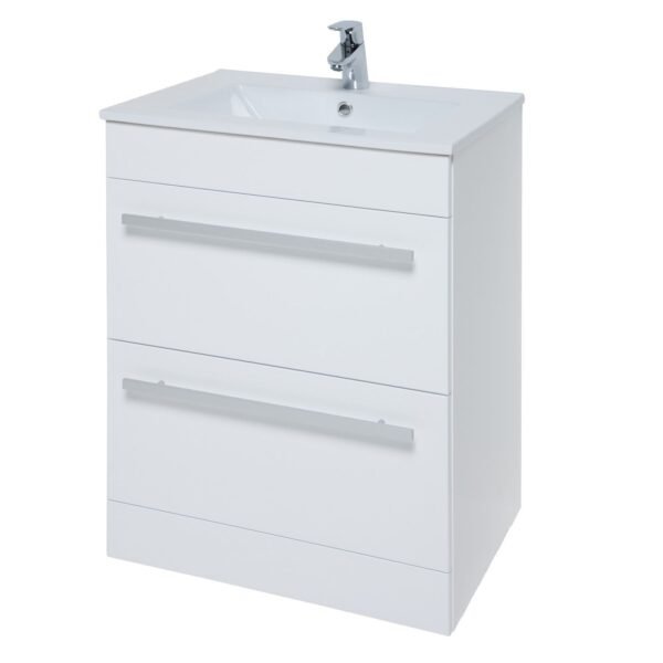 Kartell Purity 2 Drawer Floor Standing Vanity Unit With Mid Basin - 800mm Wide - 1 TH