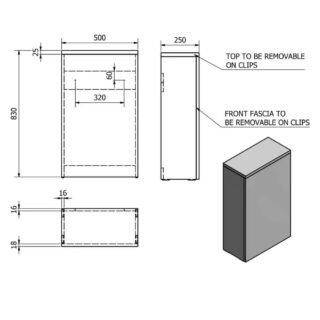 Kartell Purity Floor Standing WC Unit - 500mm Wide - Image 3