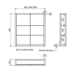 Kartell Purity 2 Door Non Illuminated Mirror Cabinet - Image 3