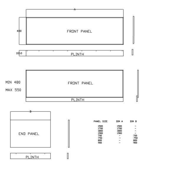 Kartell Purity 2 Piece Bath End Panel - Image 2
