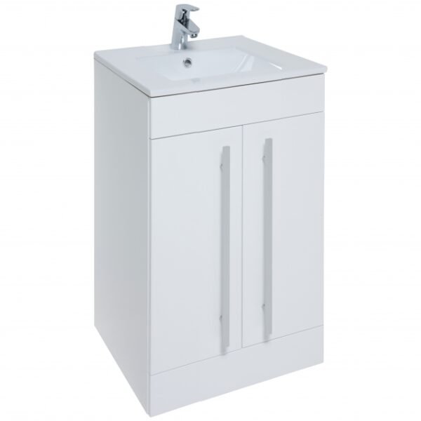 Kartell Purity 2 Door Floor Standing Vanity Unit With Slim Basin - 495mm Wide - 1 TH