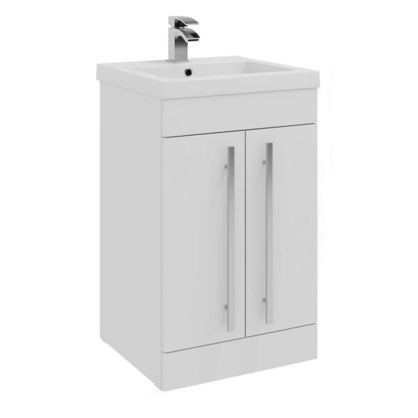 Kartell Purity 2 Door Floor Standing Vanity Unit With Mid Depth Basin - 495mm Wide - 1 TH