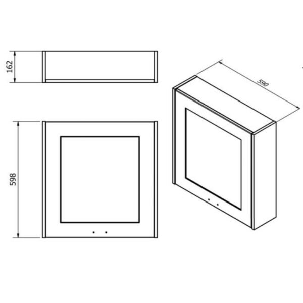 Kartell Astley 1 Door Non Illuminated Mirror Cabinet - 598mm x 600mm - Image 3