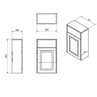 Kartell Astley Floor Standing WC Unit - 500mm Wide - Image 3