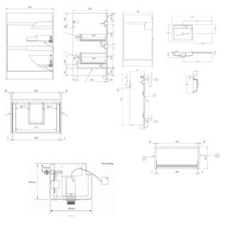Kartell City 2 Drawer L Shaped Combination Bathroom Unit With Cistern And Basin - 1100mm Wide - Image 2