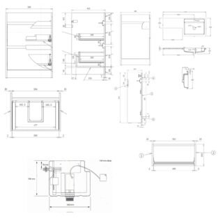 Kartell City 2 Drawer L Shaped Combination Bathroom Unit With Cistern And Basin - 1100mm Wide - Image 3