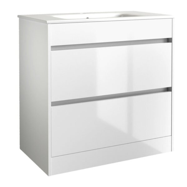 Kartell City 2 Drawer Floor Standing Vanity Unit With Basin - 790mm Wide - 1 TH
