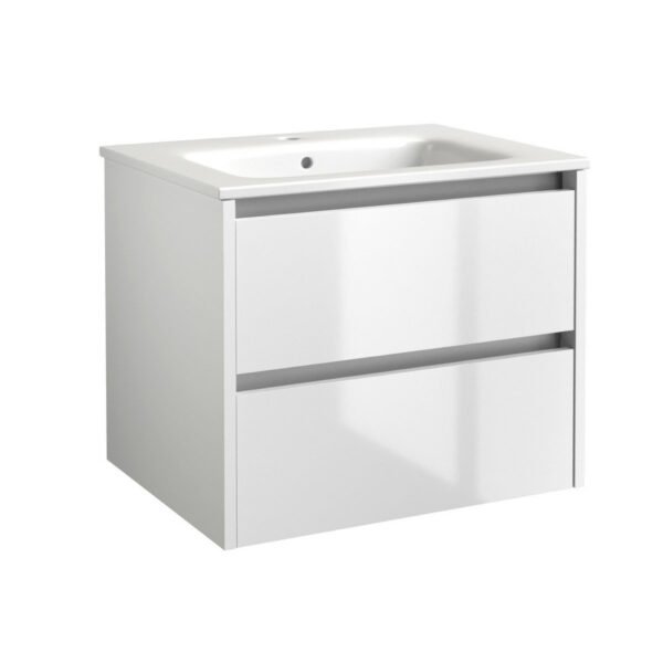 Kartell City 2 Drawer Wall Hung Vanity Unit With Basin - 590mm Wide - 1 TH