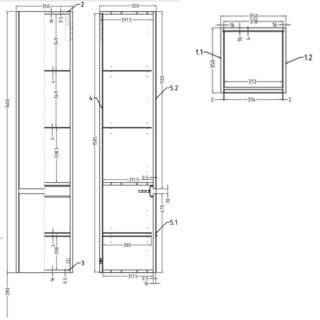 Kartell City 2 Door Wall Hung Tall Storage Unit - 1600mm High - Image 4