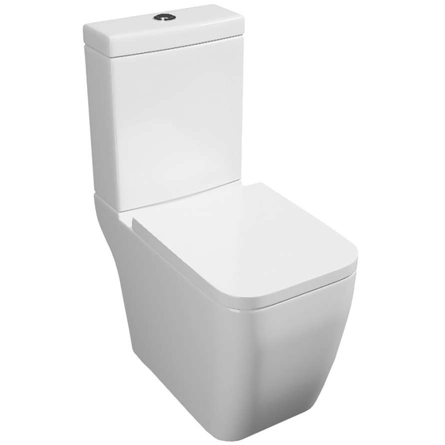 Kartell Genoa Open Back Close Coupled Toilet With Cistern And Soft Close Seat - White