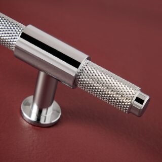 Scudo Knurled T Bar Furniture Handle - 95mm Wide - Image 2