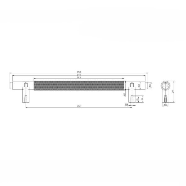 Scudo Knurled Furniture Handle - 250mm Wide - Image 6