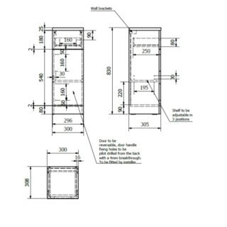 Kartell Impakt 1 Door And Drawer Floor Standing Base Unit - 300mm Wide - Gloss White - Image 2