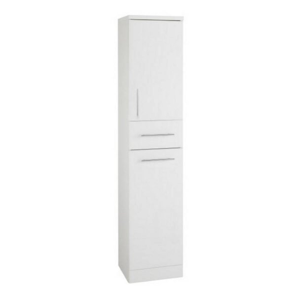 Kartell Impakt 2 Door And 1 Drawer Wall Hung Tall Storage Unit - 1900mm High - Gloss White
