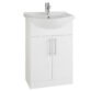 Kartell Impakt 2 Door Floor Standing Vanity Unit With Basin - 520mm Wide - 1 TH - Gloss White