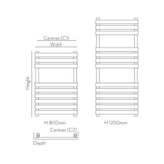 Scudo InStyle Straight Heated Towel Rail - Chrome - Image 3