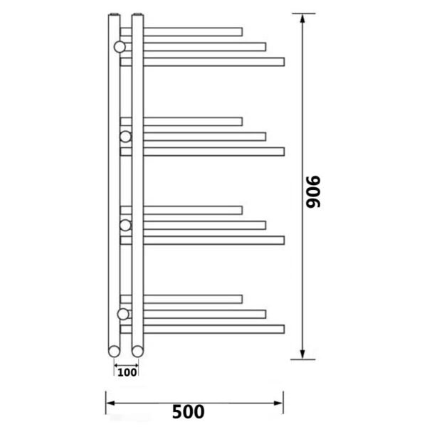 Kartell New York Vertical Designer Heated Towel Rail - 900mm X 500mm - Chrome - Image 3