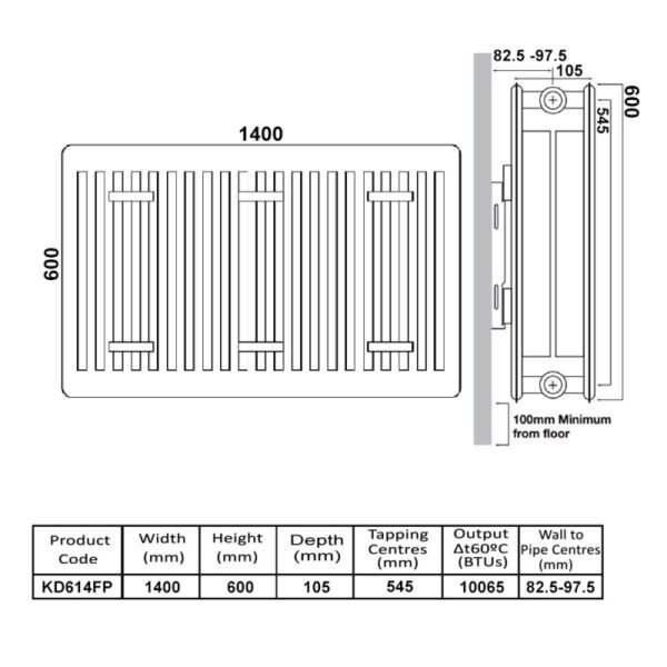 Kartell K-Flat Premium Type 22 Double Convector Designer Radiator - White - Image 21