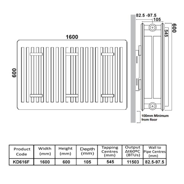 Kartell K-Flat Type 22 Double Convector Designer Radiator - White - Image 22