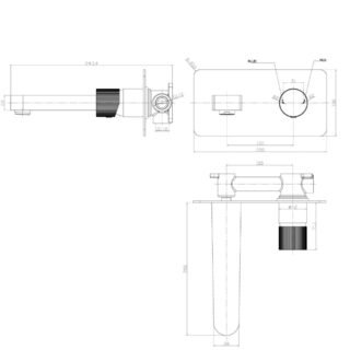 Scudo Koko Wall Mounted Basin Mixer Tap - Image 2