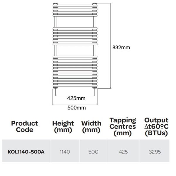Kartell Kolumn Dual Column Towel Radiator - Anthracite - Image 4