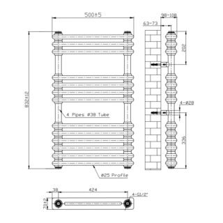 Kartell Kolumn Dual Column Towel Radiator - White - Image 5