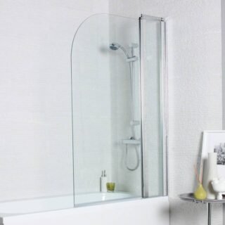 Kartell Koncept Straight Shower Bath Screen With Extension Panel - 6mm Glass - 1400mm x 1000mm - Chrome - Image 2