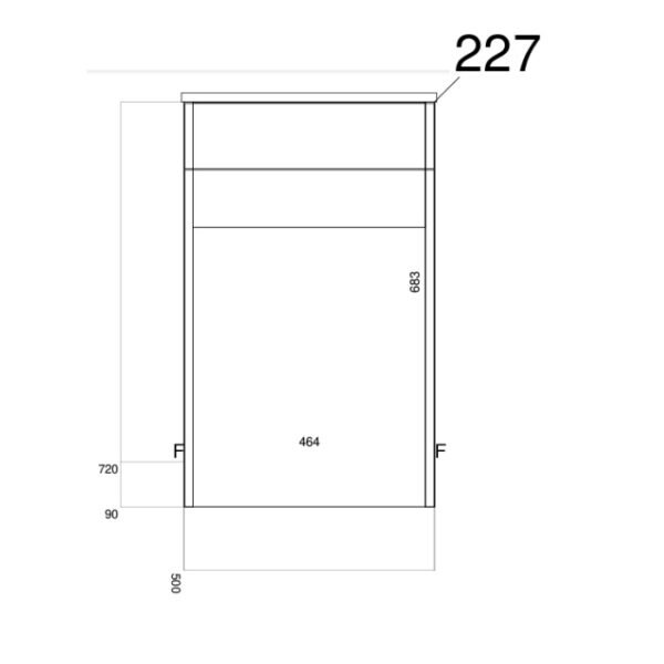 Kartell Kore Floor Standing WC Unit - 500mm Wide - Image 2