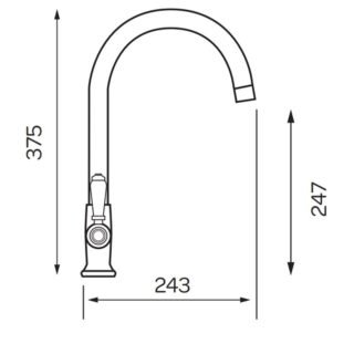 Kartell K-Vit Traditional Mono Kitchen Mixer Tap - Chrome - Image 2