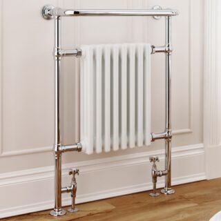 Kartell Crown Traditional Designer Towel Radiator - Chrome & White - Image 2