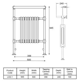 Kartell Crown Traditional Designer Towel Radiator - Chrome & White - Image 3