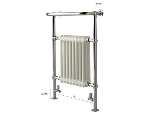 Kartell Crown Traditional Designer Towel Radiator - Chrome & White - Image 4