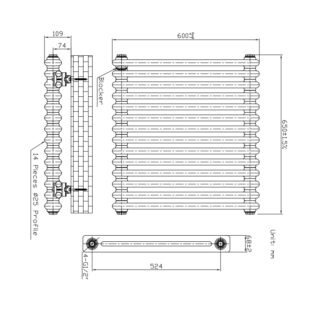 Kartell Laser Klassic 2-Column Horizontal Column Radiator - White - Image 2