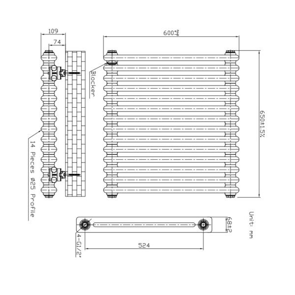 Kartell Laser Klassic 2-Column Horizontal Column Radiator - White - Image 2