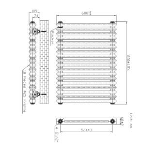Kartell Laser Klassic 2-Column Horizontal Column Radiator - White - Image 3