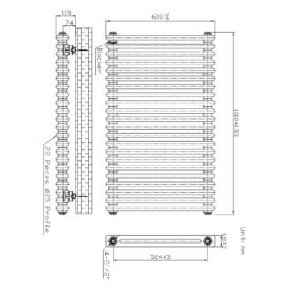 Kartell Laser Klassic 2-Column Horizontal Column Radiator - White - Image 4
