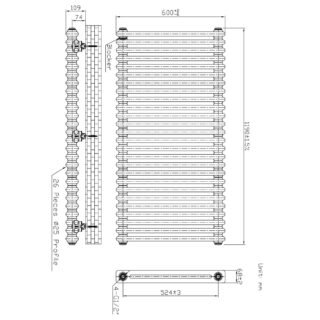 Kartell Laser Klassic 2-Column Horizontal Column Radiator - White - Image 5