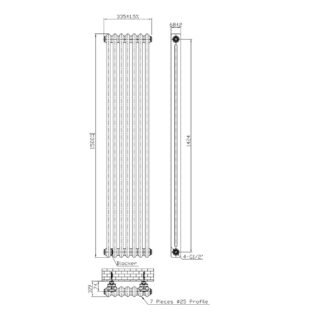 Kartell Laser Klassic 2-Column Vertical Column Radiator - White - Image 2