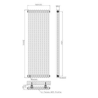 Kartell Laser Klassic 2-Column Vertical Column Radiator - White - Image 4