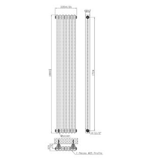 Kartell Laser Klassic 2-Column Column Radiator - White - Image 2