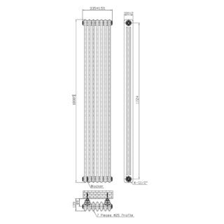 Kartell Laser Klassic 3-Column Vertical Column Radiator - White - Image 2